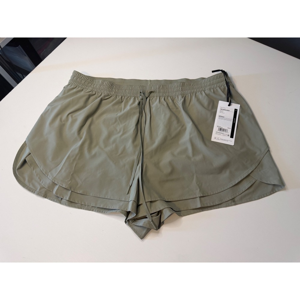 CALIA Step Up Short Women XL Ground Fennel Green High Rise Layered Athletic